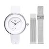 Watch Replacement Strap Set 2way White Silver Popular Brand Stylish Leather 36mm KLON INFINITY STAIR Series Men's Women's -ALPHABET TIME- [36/W-FACE]