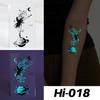 Little Sexy Cute Tattoo for Women Glowing Dark Taty Waterproof Fake Tatoo Luminous Tattoo Stickers Body Art Cartoon Tattoo