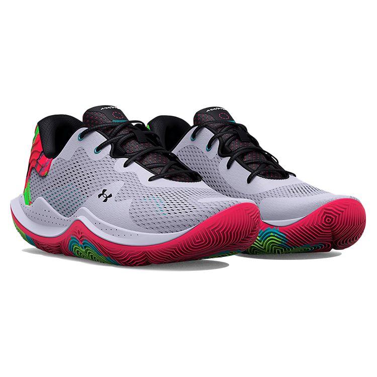 Under Armour Мужские баскетбольные кроссовки Spawn 4 с принтом Серый/Красный/Зеленый 3025345-103