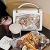 Bow Solid Color Handbag Women Anime Transparent Ita Bag Ladies Square Unique Design Large Capacity Multifunctional Shoulder Bag