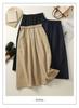 Double pocket high waist A-line umbrella skirt 2026 spring fashion loose and versatile slimming mid length skirt