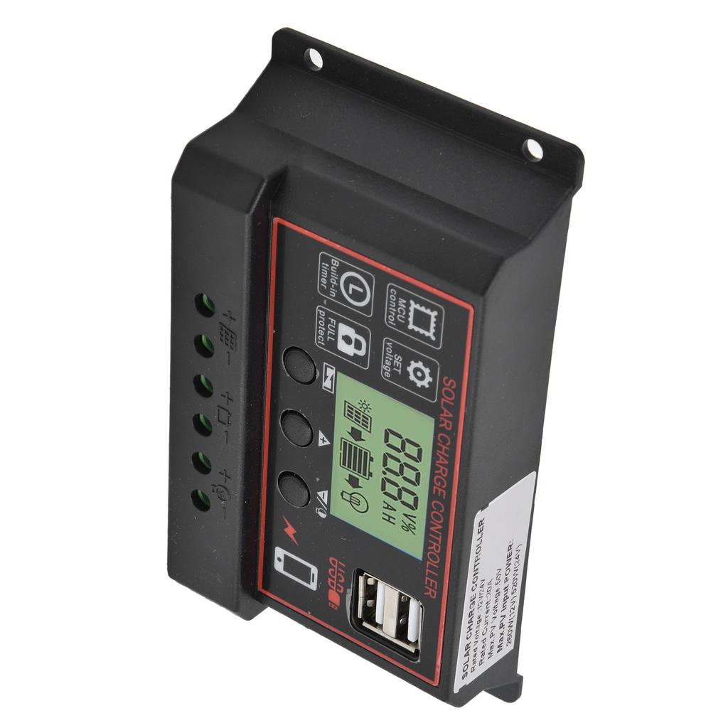 Умный контроллер заряда Двойной USB Солнечная панель Аккумулятор PWM Оборудование для контроля заряда 12 24В20А