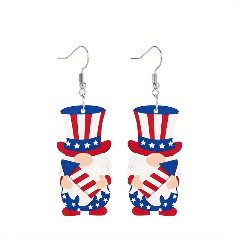 2D Flat Independence Day Gnomes Acrylic Earrings Holiday Earrings Elegant Earrings Party Earrings Holiday Gift for Friends Party Favor