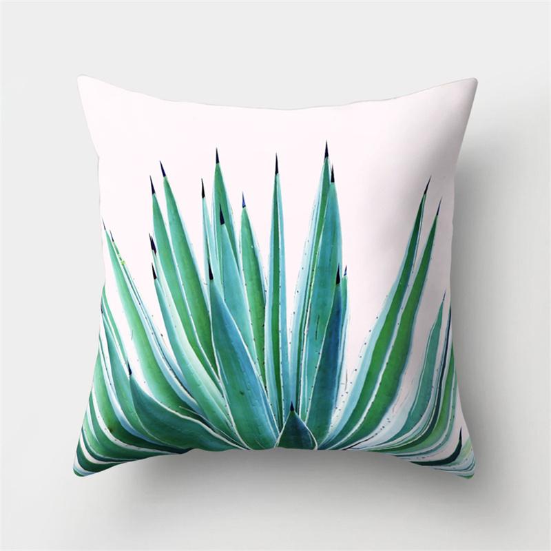 Green Tropical Plant Pillowcase Leaves Cushion Cover Sofa Lumbar Pillow Home Decor Pillowcase