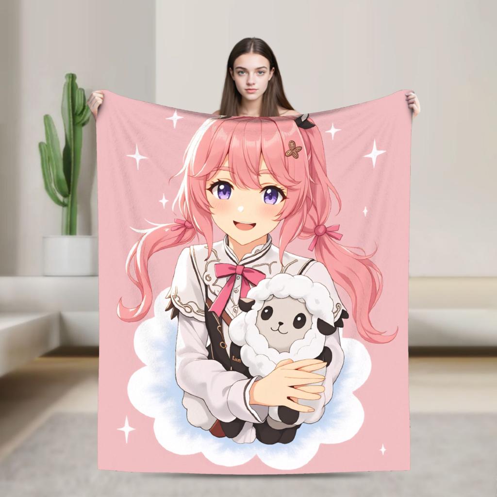 Chisa Wuthering Wave Galbrena Blanket  Warm Soft Fluffy Plush For Couch Chair Sofa Bed Decorative Flannel Bedspread Bed Cover