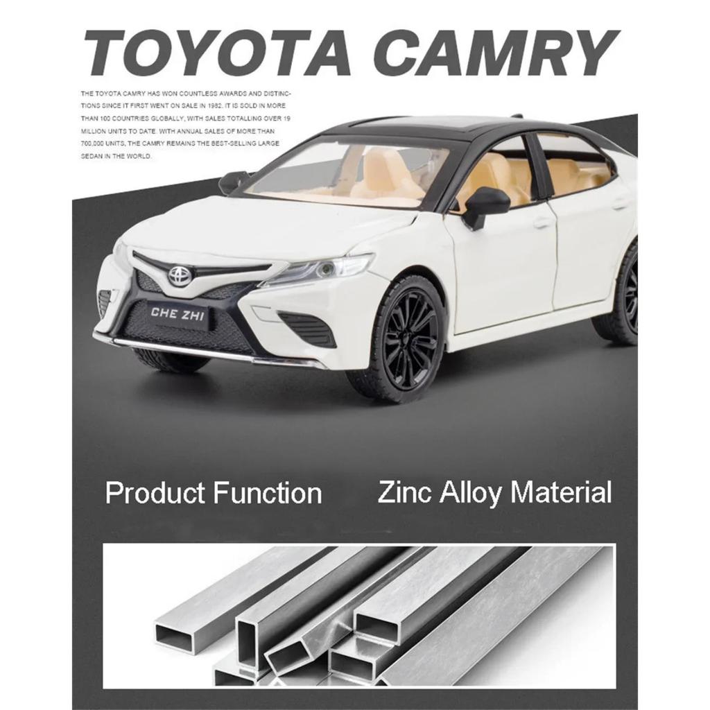 1/24 масштаб Toyota Camry сплав модель автомобиля игрушки металл литой под давлением высокая имитация прочная модель автомобиля звук свет игрушка для мальчиков подарок на день рождения
