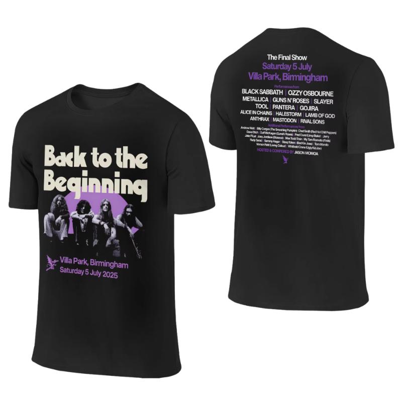 Винтажные футболки Black Sabbath и Ozzy Osbourne Back To The Beginning для мужчин, хлопковые футболки с круглым вырезом, футболки, топы