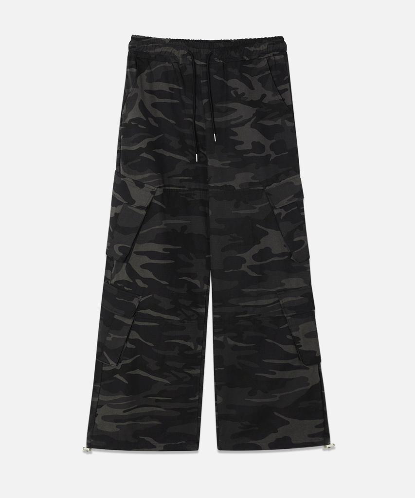 FREEMARIO Multi Cargo Camo Pants [Black]