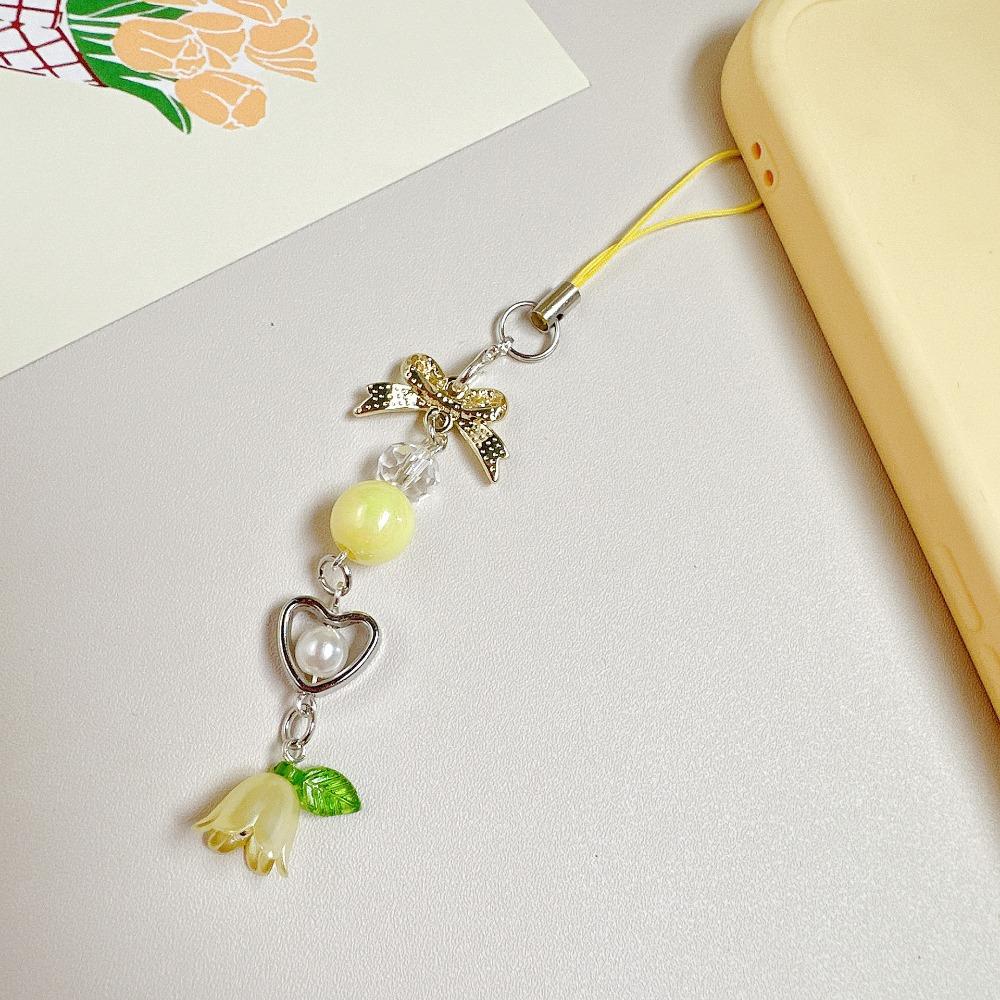 Convallaria Мобильный телефон Ремешок-бант Ремешок для мобильного телефона Ювелирные изделия Подарочная цепочка для телефона с бусинами Женщина Девушка