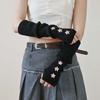 Solid Color Y2K Star Arm Cover Long Warmer Long Cuff Knitted Fingerless Sleeves  Outdoor