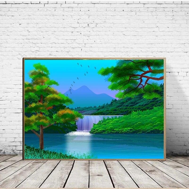 Натуральная вода, водопады, потоки, постер, гребень волны, свободный поток, холст, картины и принт, настенные художественные фотографии, домашний декор для гостиной