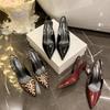 Summer New Pointed Toe Design Leopard Print Woman Pumps Pointed Toe Thin Low Heels Elegant Party Female Shoes Zapatos De Mujer