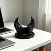 3D-печатная подставка для телефона в виде ангельских крыльев, настольное украшение с вырезанными перьями, противоскользящий устойчивый держатель с широким круглым основанием, поддержка для видео без помощи рук