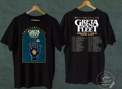 Greta Van Fleet Тур 2023 Мировой Концерт Ретро Футболка Размер S-5xl Унисекс Унисекс Футболка
