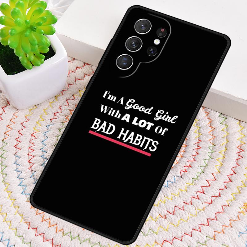 Чехол из силикона для телефона Samsung Galaxy note 10 pro S26 S25 S24 S23 S22 S21 Plus S25Ultra с надписью "Good Girl Bad Habits"