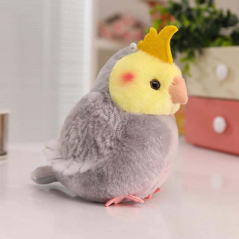 Cute Cockatiel Plush Toy Cartoon Bird Fabric Pendant Backpack Charm Ornament
