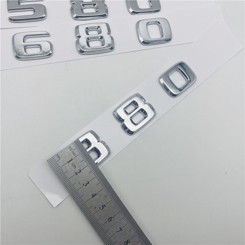 AAZO1 For BRABUS 400 450 460 480 500 550 560 580 600 650 700 800 850 880 900 Chrome Letters Number Trunk Emblem Logo