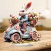 2D Bunny Tabletop Ornament Easter Decor Decorative Party Favors Holiday Gift Shelf Acrylic Desktop