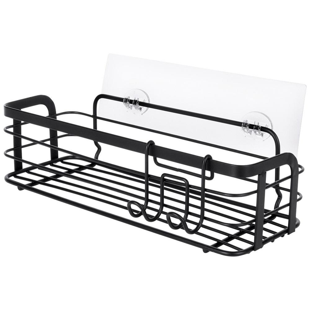 Matte Black Adhesive Shower Caddy Shelf 29.5x10.5x8cm