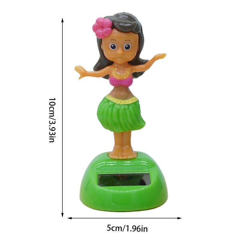 Украшения для приборной панели на солнечных батареях, качающаяся гавайская девушка, танцующая фигурка, украшения для приборной панели, юбка из травы, автомобильные принадлежности