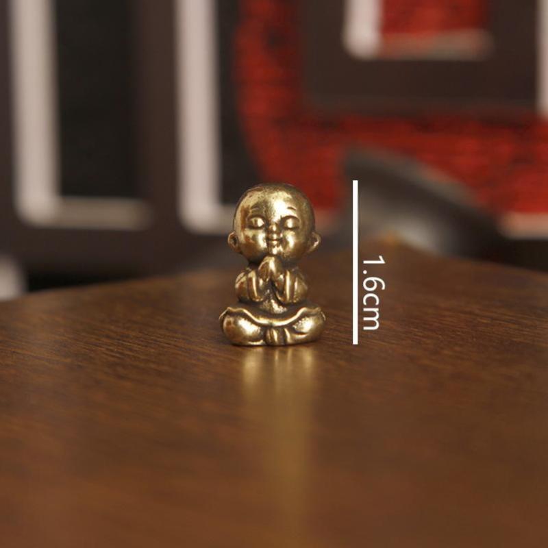 Brass Fishing Old Man Small Statue Desktop Ornaments Retro Fisherman Mini Figurines Models Home Decorations Crafts Accessories