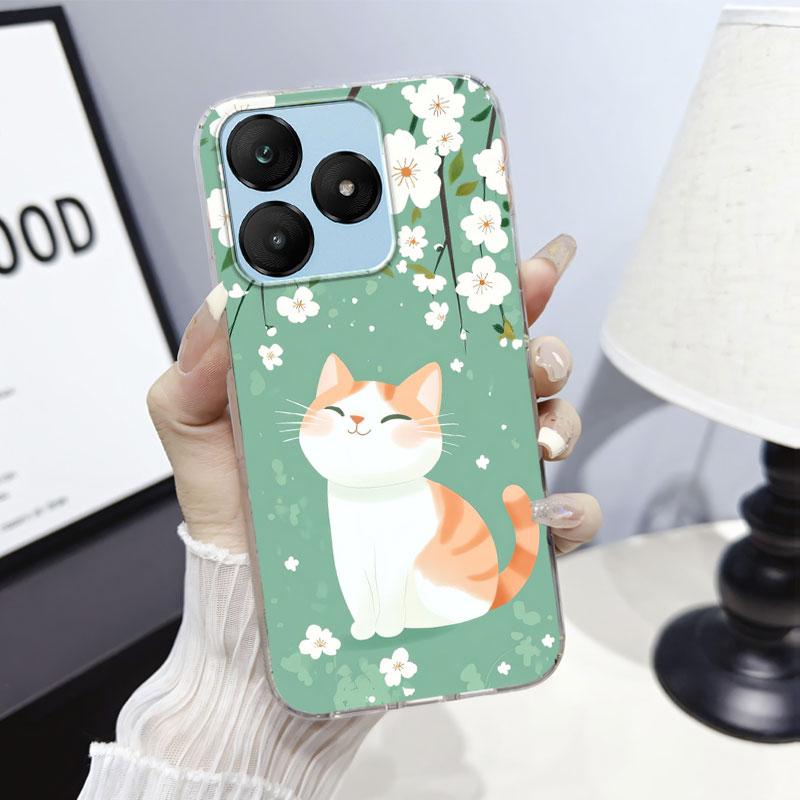 Cartoon For Wiko T10 T20 T60 Case Protective Cover For Wiko T10 Marble Clear Soft Silicone Phone Case Floral Cute Cat Bumper
