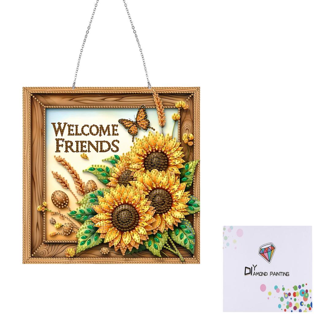 Acrylic Diamond Painting Home Decor 5D DIY Diamond Painting Dots Pendant Rhinestone Diamond Art Window Pendants for Window Decor