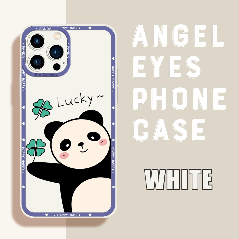 For iPhone 16 15 14 Pro Max Redmi Note 13 12 Pro Samsung S25 S24 Ultra A13 A14 A15 A16 Full Camera Protect Soft Silicone Panda Pattern Casing