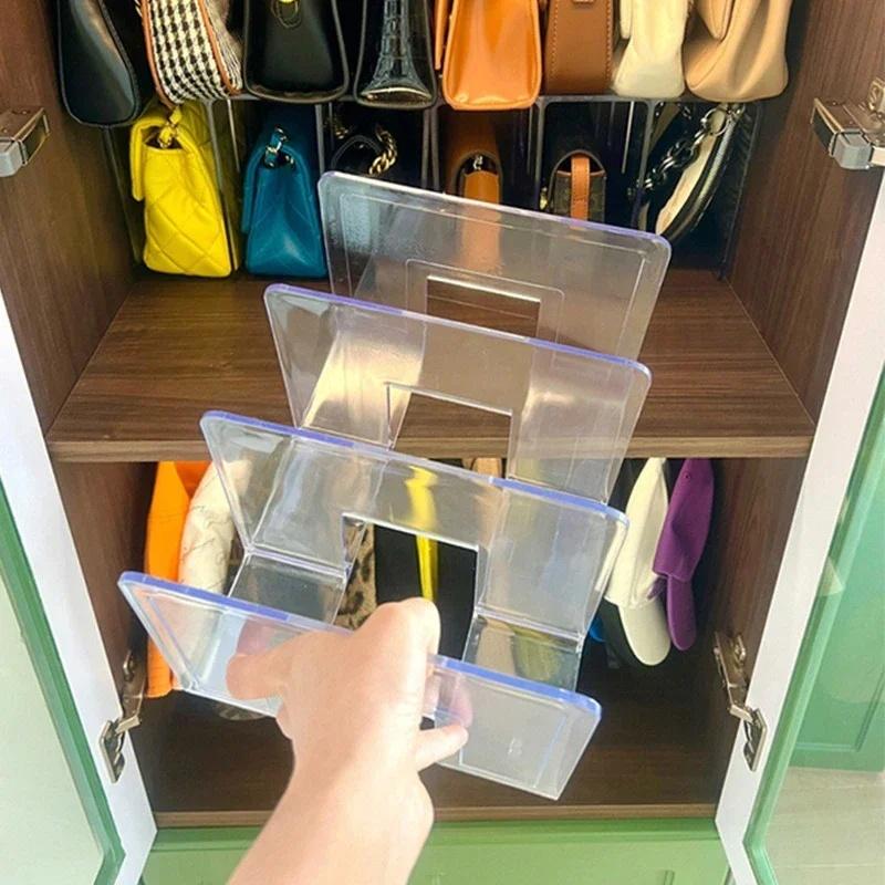 1PC Handbag Storage Rack Divider Organizer Acrylic Luxury Bags Storage Rack Transparent Partition Display Cabinet Rack For Women