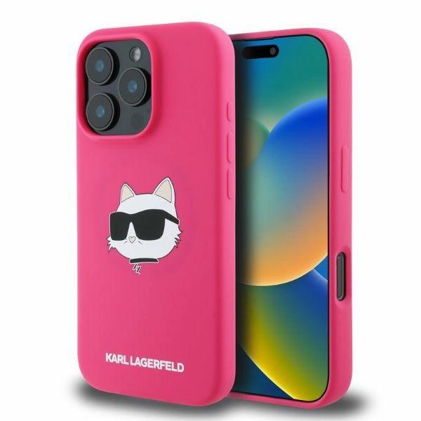 Karl Lagerfeld Klhmp16Xschpplf Iphone 16 Pro Max 6.9 Fuksja/Fuschia Hardcase Silicone Choupette Head Print Magsafe