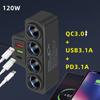 120W 4 Way Cigarette Lighter 12V/24V Socket Splitte High Quality Car Cigarette Lighter Adapter  Car