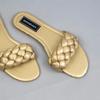 Модные Новые Дизайнерские Модные Летние Сандалии Женские На Плоской Подошве Женские Шлепанцы из ПУ Кожи Плетеные Шлепанцы Женские Уличные Пляжные Туфли