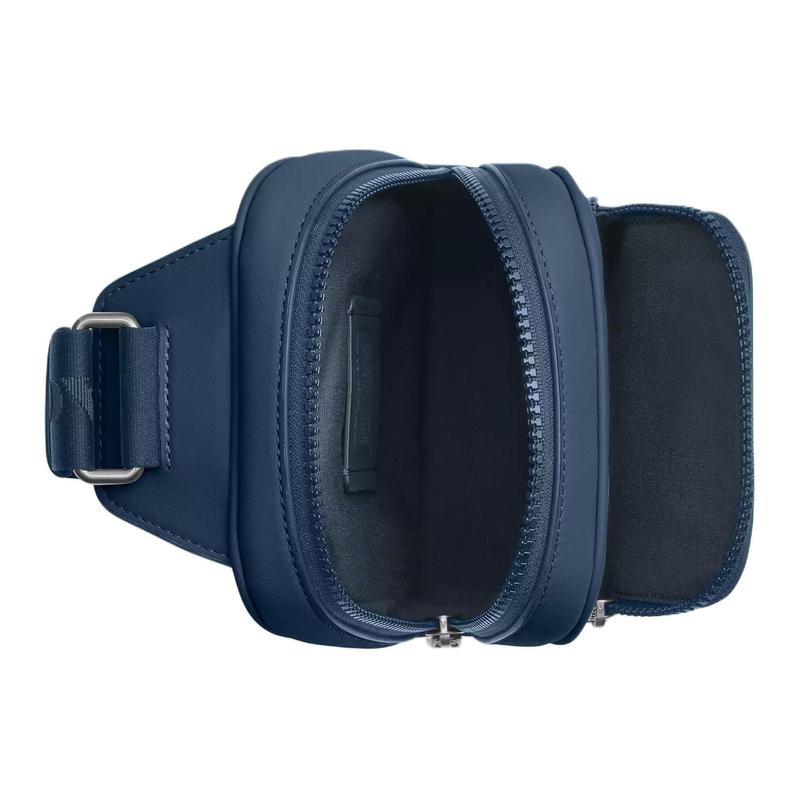 COACH Racer 13 Adjustable Shoulder Strap with Zip Closure Smooth Calfskin Shoulder Crossbody Bag Mini Women's Dark Denim Blue