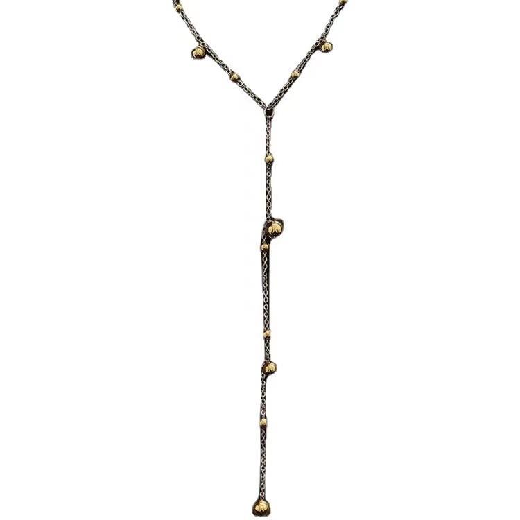 Womens Ladies Gift Boho Tassel Pendant Versatile Long Chain Jumper Necklace Jewellery Gift Golden Pentagram Multiple Women's Fashion Layered Necklace