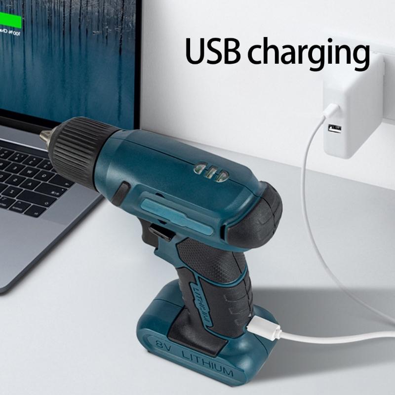 Аккумуляторная дрель-шуруповерт Бесщеточный электрический ударный шуруповерт Перезаряжаемый электроинструмент Переменная скорость для дома