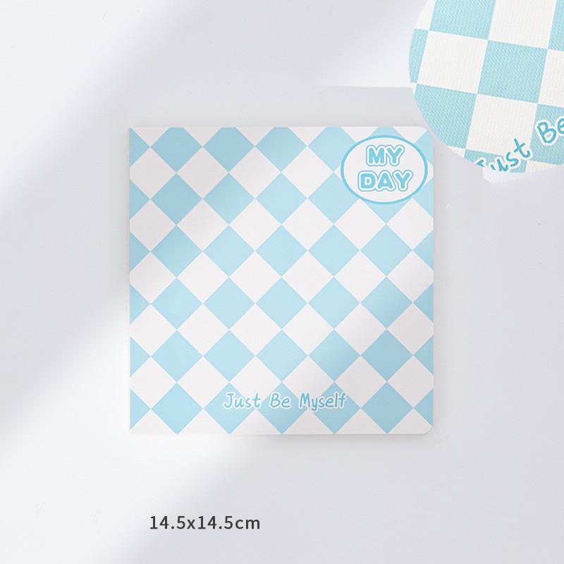 100sheets/pc Check Prints Square Rectangle Sticky Note Notebook Portable Memo Pad Notepad School Supplies