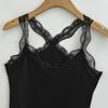Hollow Lace Corset U-neck Lace Suspender Vest Elegant Ruffled Lace Camisole  Ladies