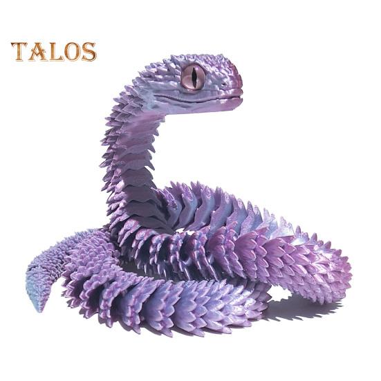 Художественная 3D-печатная фигурка змеи с подвижными суставами для украшения дома