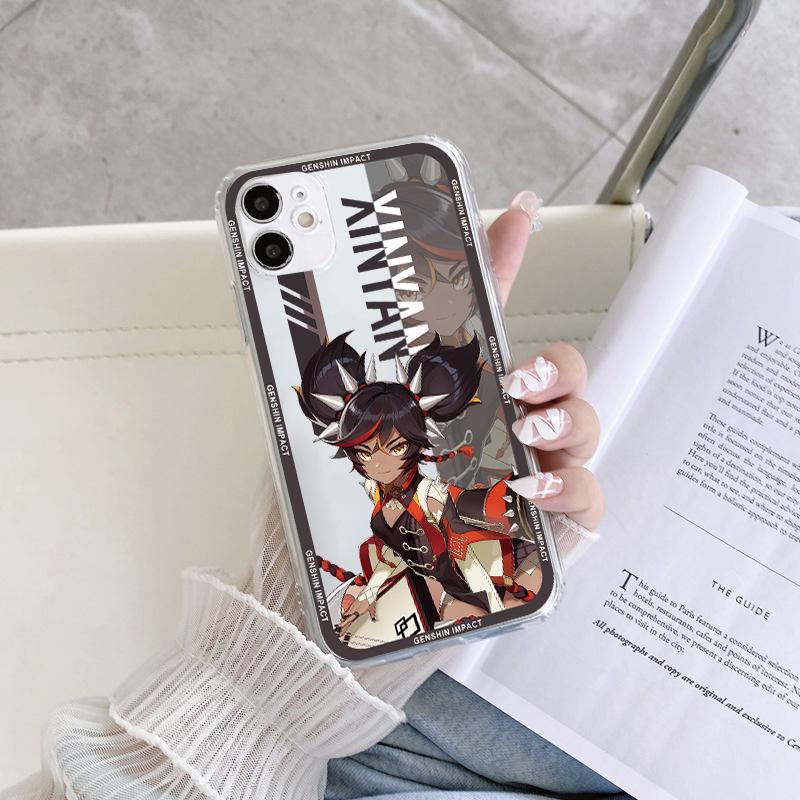Прозрачный чехол для телефона с изображением аниме Genshin Impact для iPhone 13 12 Mini 14 11 Pro 7 8 X XR XS Max 5 6 6S Plus SE 2022 2020, матовый мягкий чехол