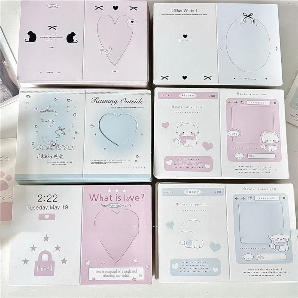 6pcs/30pcs Folding Photo Card Back Card Kpop Packing Fixed Cardboard Photocard Holder  Idol Photo