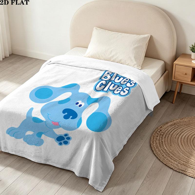 1PC Blue'S Clues Patterned Flannel Blanket Suitable For All Seasons For Home Decor Warmth And Comfort Gifts Holiday Present