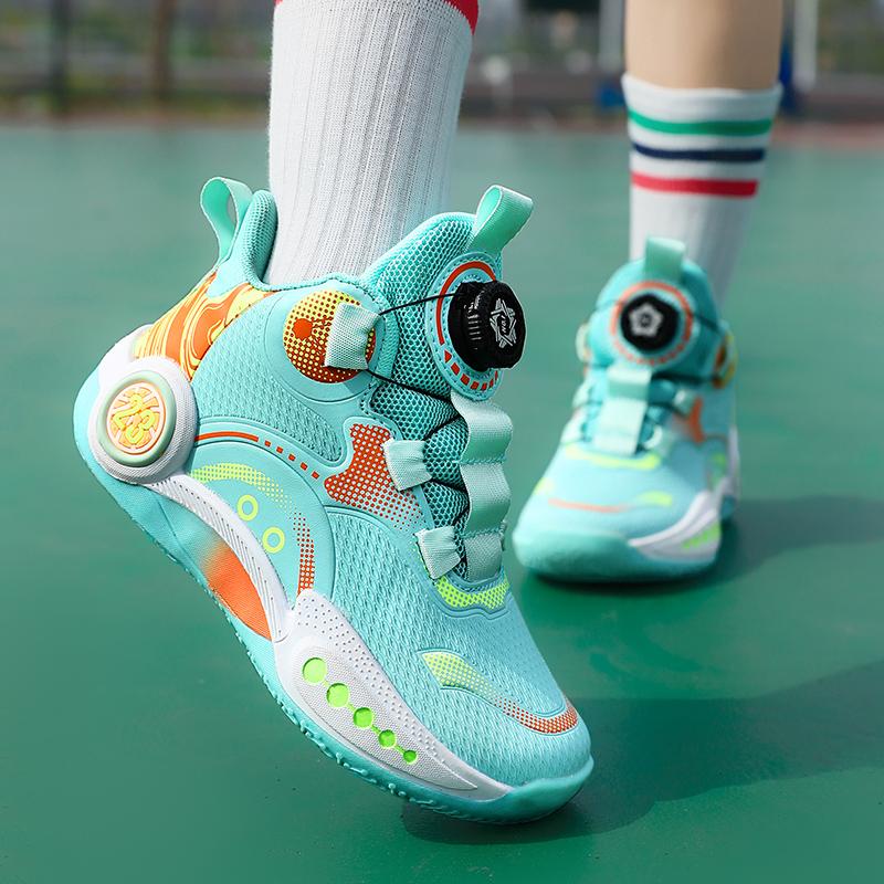 Детские баскетбольные кроссовки, актуальные боевые, новые, кожаные, для мальчиков, спортивная обувь, нескользящие, амортизирующие, кроссовки для бега для больших мальчиков