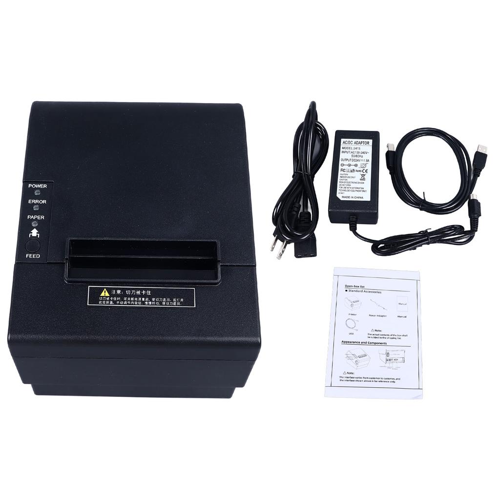 80mm Thermal POS Printer USB Bluetooth Bill Printer Restaurant Kitchen Printer with Auto Cutter