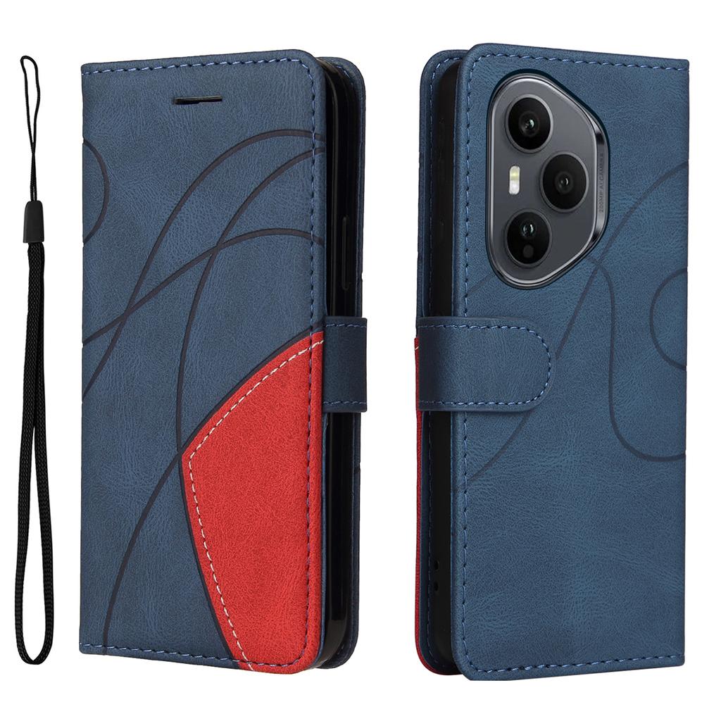 For Honor 400 Pro 5G (Глобальный) Кожаный чехол-подставка для телефона с кошельком и двухцветным дизайном