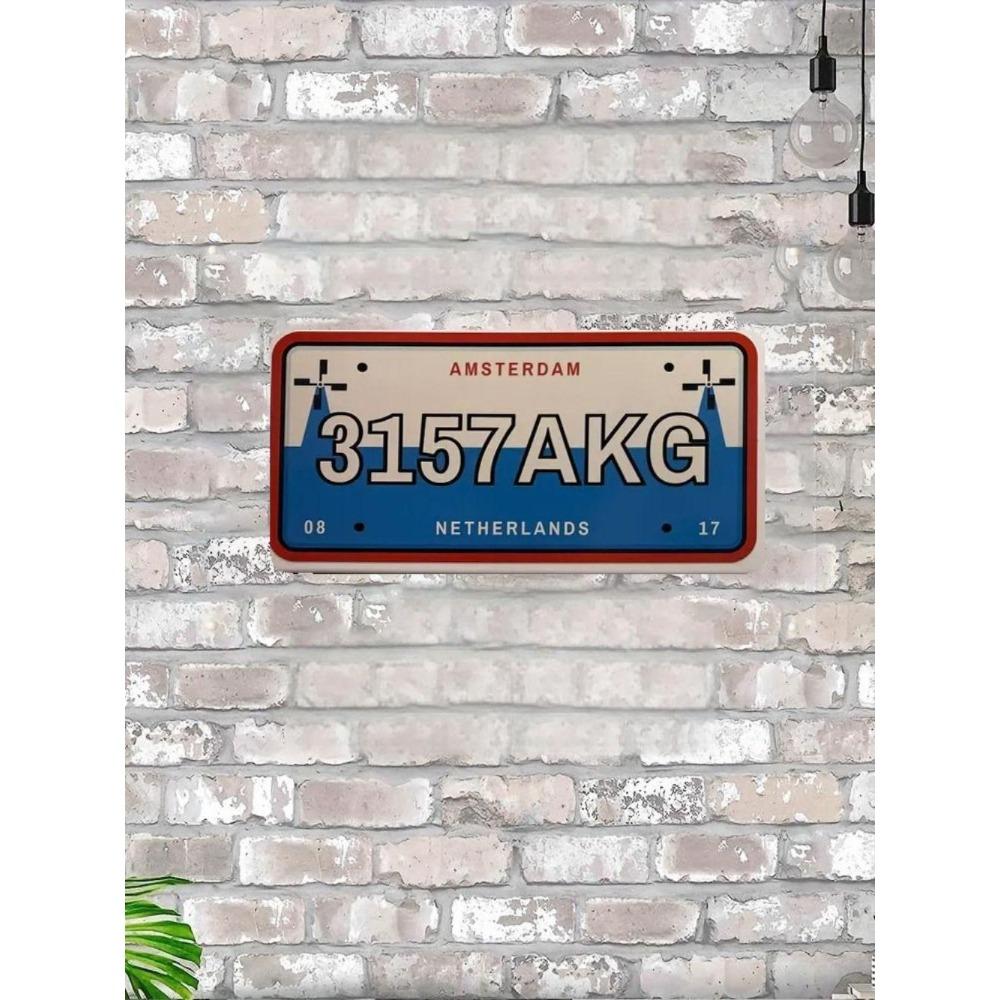 U.S. License Plate, U.S. Car License Plate, Metal, 15x30 Cm.