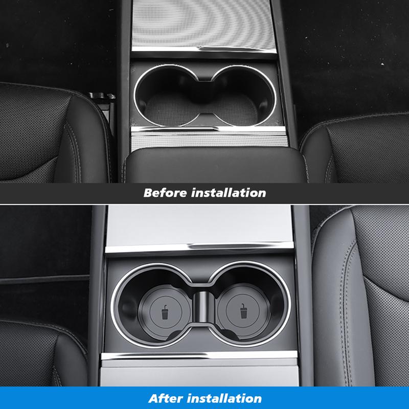 TESY Silicone Watercup Holder for Tesla New Model YL Y Launch Juniper Model 3 Highland Black and White colour
