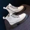 Women's Ankle Boots 2025 New Autumn and Winter Single Boots Thick Sole Soft Leather Plus Velvet British Style Motorcycle Boots