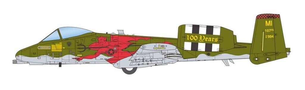 Штурмовик ВВС США Thunderbolt II Мичиганские ВВС Национальная гвардия 100-я годовщина Окрашенный Красный Дьявол Пластиковая модель Литой цвет Platz/Italeri