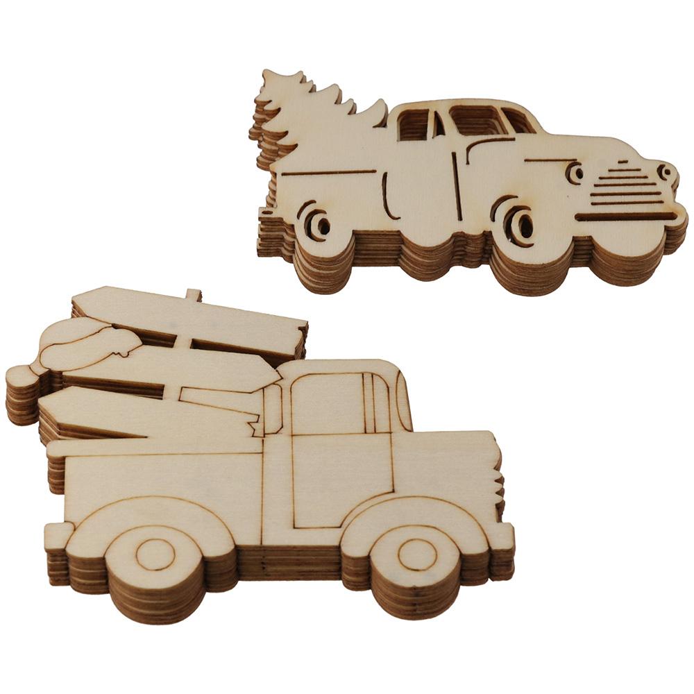 Wood Wood Truck Cutout Unfinished Unpainted Wooden Truck Cutout Unfinished Wood Slices DIY Crafts