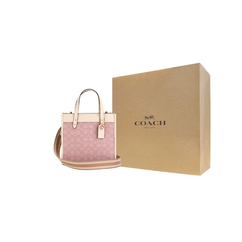 Coach Field 22 Classic Monogram Tote Bag Shopping Bag Shoulder Handbag Small Pink Women tote CBS74-IMPIN